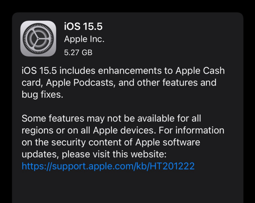 iOS 15.5 RC版更新内容及升级方法