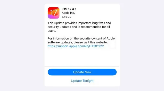 iOS / iPadOS 17.4.1重新发布